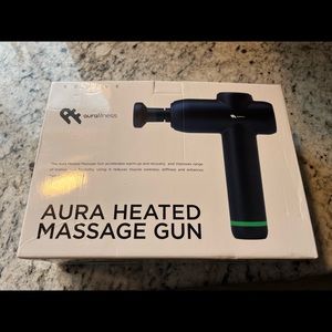 Aura heated massage gun, brand new in box